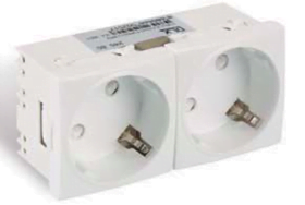 PRIZA SCHUKO CU IMPAMANTARE DUBLA 90x45mm (4 module / BUILT IN BABY / ALBA)