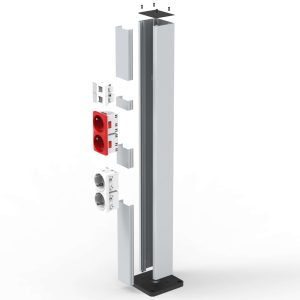 Coloana de aluminiu de podea, permite montarea de module pe 1 singura parte, capacitate 10 module, culoare Aluminiu - NEECHIPATA