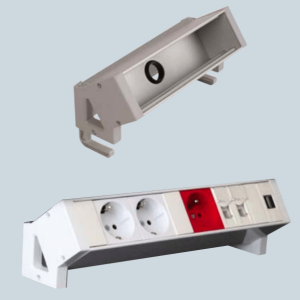Caseta de aluminiu aplicata cu prindere tip menghina, capacitate 12 module, culoare Alba - NEECHIPATA