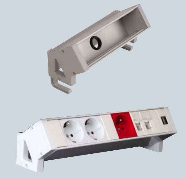 Caseta de aluminiu aplicata cu prindere tip menghina, capacitate 12 module, culoare Alba - NEECHIPATA
