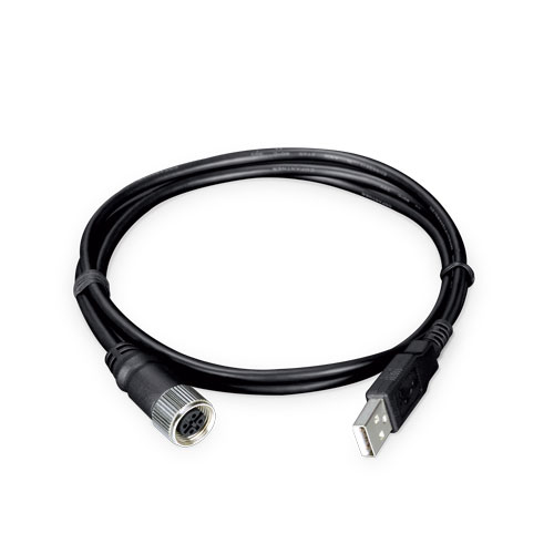 5 Pin A-Coded M12 Female to USB Type-A Cable, 1 meter