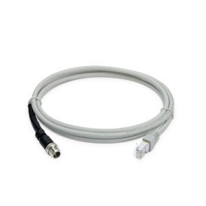 8-Pin X-Coded M12 Male to RJ45 Ethernet Cat 6A (10G) Cable, 2 meters