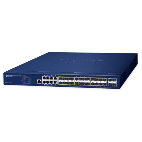Layer 3 16-Port 100/1000X SFP + 8-Port Gigabit TP/SFP combo + 4-Port 10G SFP+ Managed Ethernet Switch GS-6311-16S8C4XR