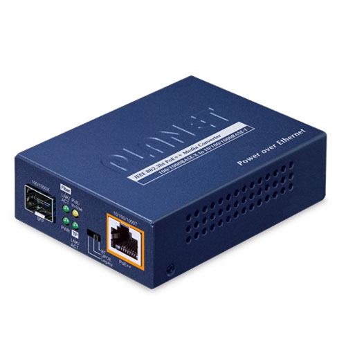1-Port 100/1000X SFP to 1-Port 10/100/1000T 802.3bt PoE++ Media Converter GUP-805A-60W
