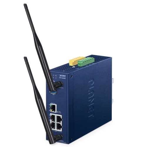 IP30 Industrial Wi-Fi 7 802.11be 3600Mbps Dual Band Wireless AP with 5-Port 10/100/1000T ( 2 x 5dBi antenna, 2 DI/DO, Dual DC 9~54V, -40 to 70 degree C, 802.1Q VLAN, Captive Portal, RADIUS and cybersecurity features, AP/Gateway/Repeater modes, supports Open Mesh and roaming, NMS-500/NMS-1000V controller and CloudViewerPro app DIN-rail or wall-mount installation)