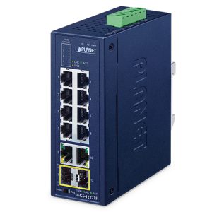 Industrial 8-Port 10/100BASE-TX + 2-Port 10/100/1000BASE-T + 2-Port 1000BASE-X SFP Ring Ethernet Switch IFGS-1222TF