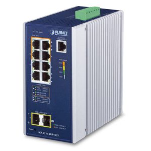 IP30 Industrial L2/L4 4-Port 10/100/1000T 802.3bt PoE + 4-Port 10/100/1000T + 2-Port 100/1000X SFP Managed Switch IGS-4215-4UP4T2S
