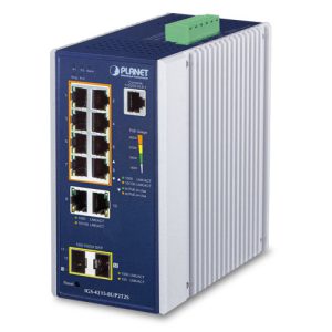 IP30 Industrial L2/L4 8-Port 10/100/1000T 802.3bt PoE + 2-Port 10/100/1000T + 2-Port 100/1000X SFP Managed Switch IGS-4215-8UP2T2S