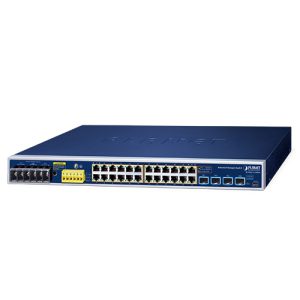 IP30 19" Rack Mountable Industrial L2+ 24-Port 10/100/1000T 802.3at PoE + 4-Port 10G SFP+ Managed Switch IGS-R4215-24P4X