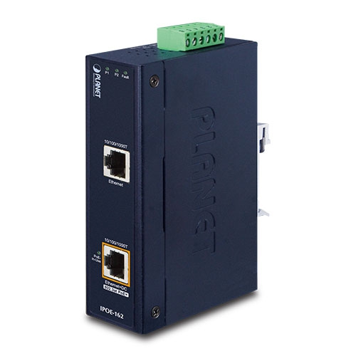 IP30, Industrial 802.3at (30W) High Power PoE  Injector  (-40 to 75 C, 12V~48V DC power boost)