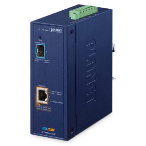 IP40 Industrial 1-Port 10G/1GBASE-X SFP+ + 1-Port 10G/5G/2.5G/1G/100BASE-T 802.3bt PoE++ Managed Media Converter IXT-900-1X1UP
