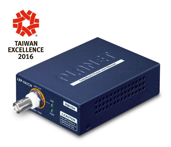 Planet 1-Port 10/100TX PoE PD + 1-Port Coax Long Reach PoE Injector