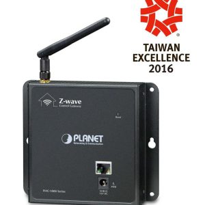 Planet Z-wave Home Automation Control Gateway, 1 x 1dBi antenna, 1 x 10/100Mbps Ethernet port, 868.42MHz, IP30 Metal, Black