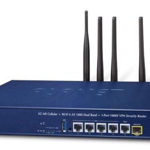 Planet 5G NR Cellular + Wi-Fi 6 AX1800 Dual Band + 1-Port 1000X SFP VPN Security Router