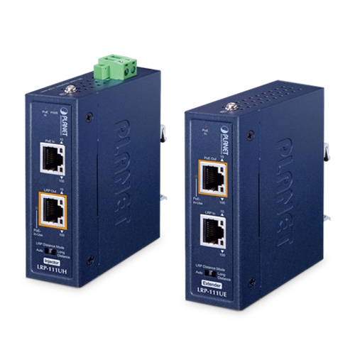 IP30 Industrial 1-Port 10/100TX 802.3bt PoE + 1-Port UTP Long Reach PoE Kit (LRP-111UH + LRP-111UE) LRP-111U-KIT