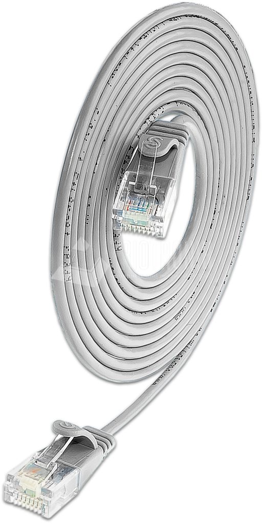 SLIM CAT6 Patchcords ROUND design - UTP unshielded - grey