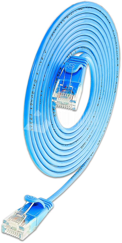 SLIM CAT6 Patchcords ROUND design - UTP unshielded - blue