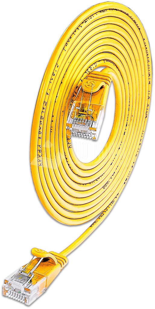 SLIM CAT6 Patchcords ROUND design - UTP unshielded - yellow