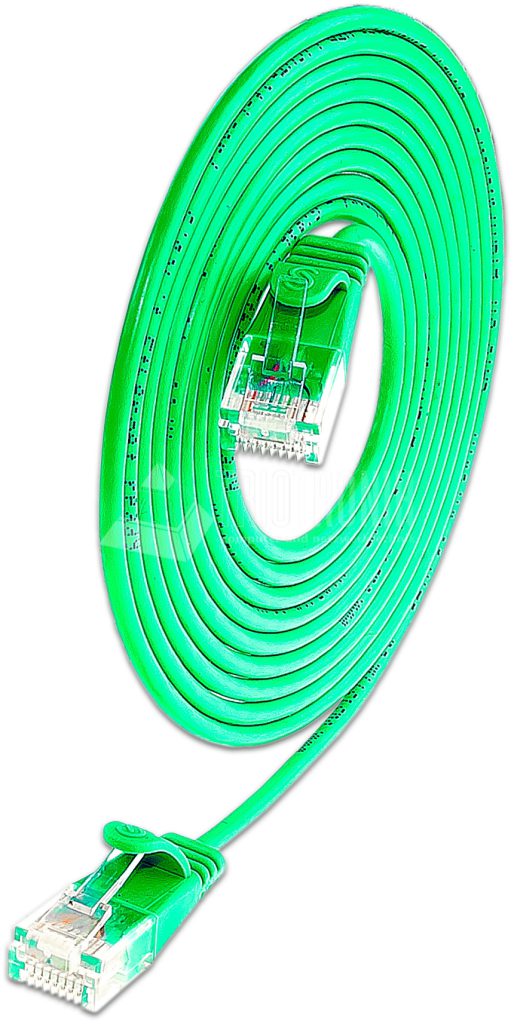SLIM CAT6 Patchcords ROUND design - UTP unshielded - green