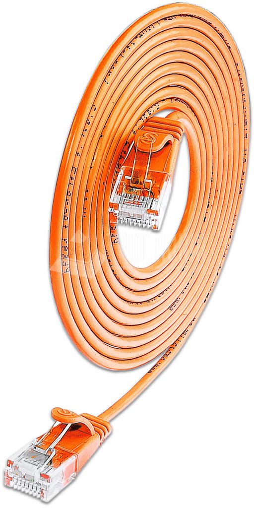 SLIM CAT6 Patchcords ROUND design - UTP unshielded - orange