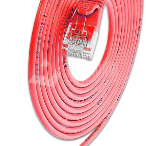 SLIM CAT6 Patchcords ROUND design - UTP unshielded - red