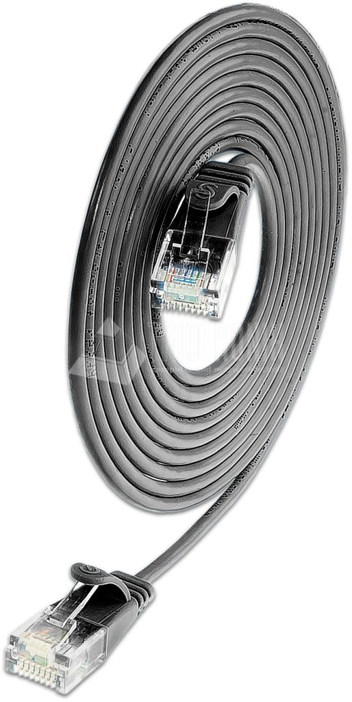 SLIM CAT6 Patchcords ROUND design - UTP unshielded - black