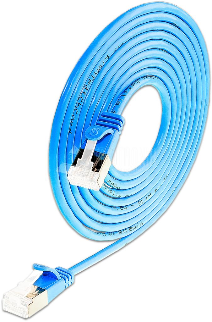 SLIM CAT6A Patchcords ROUND design - U/FTP shielded - blue