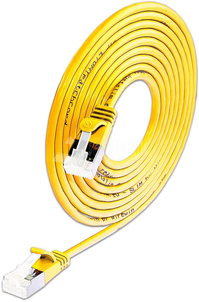 SLIM CAT6A Patchcords ROUND design - U/FTP shielded - yellow