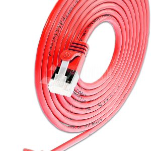 SLIM CAT6A Patchcords ROUND design - U/FTP shielded - red