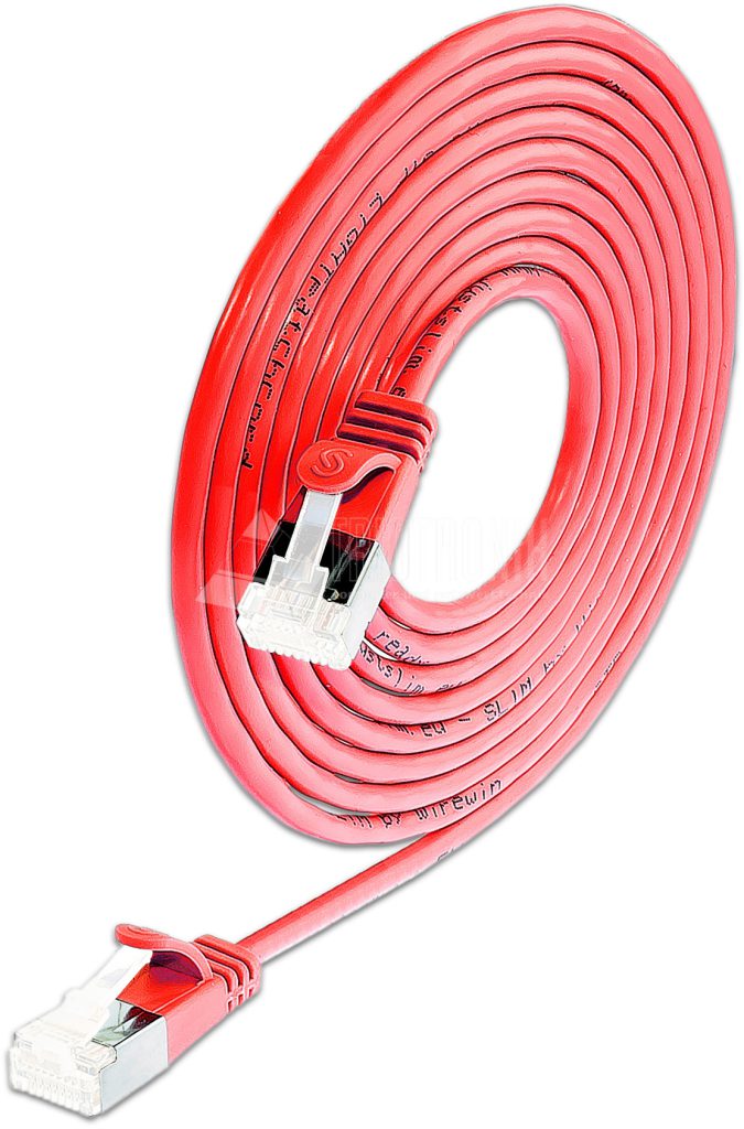 SLIM CAT6A Patchcords ROUND design - U/FTP shielded - red