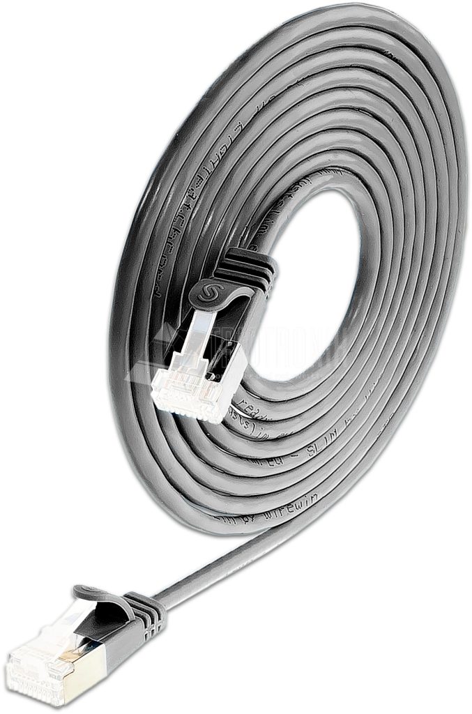 SLIM CAT6A Patchcords ROUND design - U/FTP shielded - black