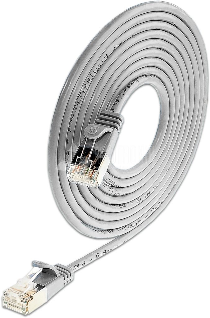 SLIM CAT6 Patchcords ROUND design - U/FTP shielded - grey