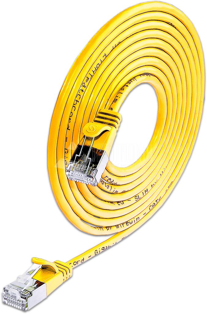 SLIM CAT6 Patchcords ROUND design - U/FTP shielded - yellow