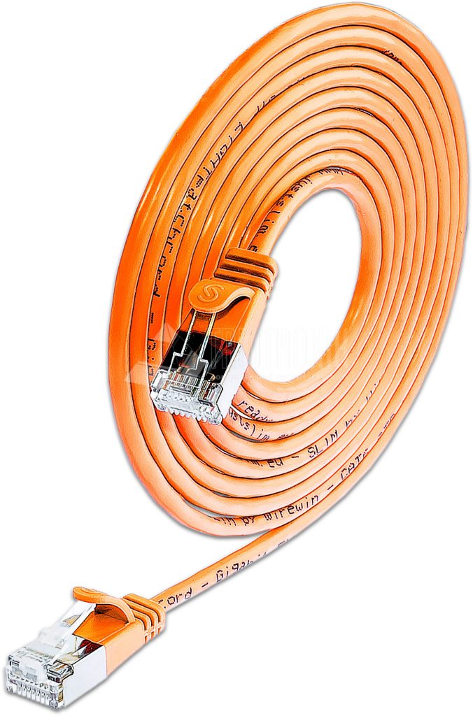 SLIM CAT6 Patchcords ROUND design - U/FTP shielded - orange