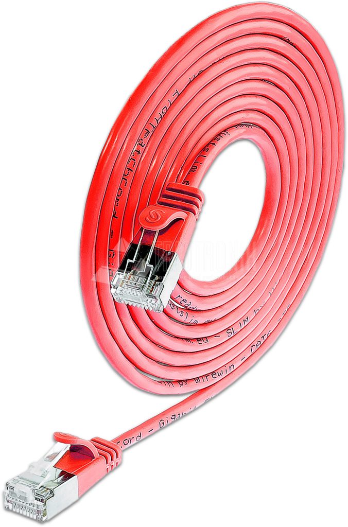 SLIM CAT6 Patchcords ROUND design - U/FTP shielded - red