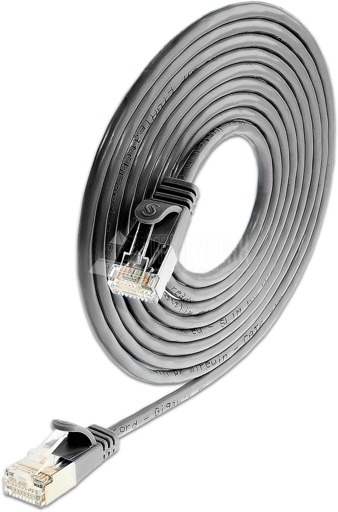SLIM CAT6 Patchcords ROUND design - U/FTP shielded - black