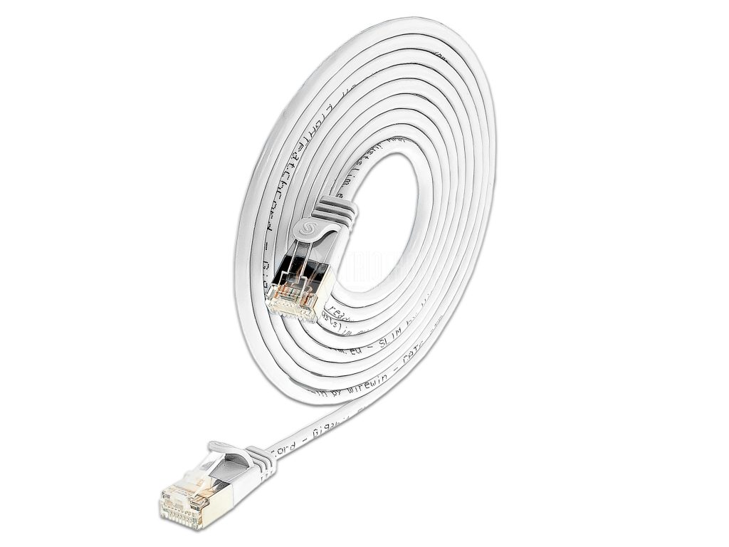 SLIM CAT6 Patchcords ROUND design - U/FTP shielded - white