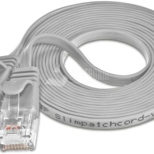 SLIM CAT6 Patchcords FLAT design - UTP unshielded - grey
