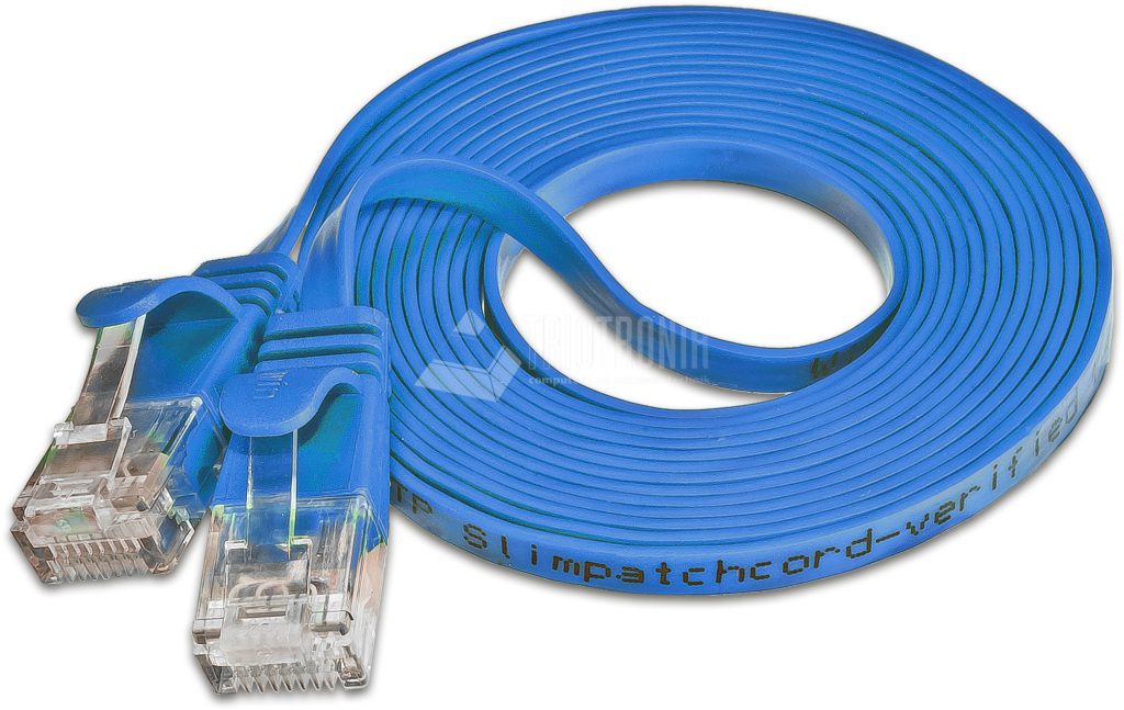 SLIM CAT6 Patchcords FLAT design - UTP unshielded - blue