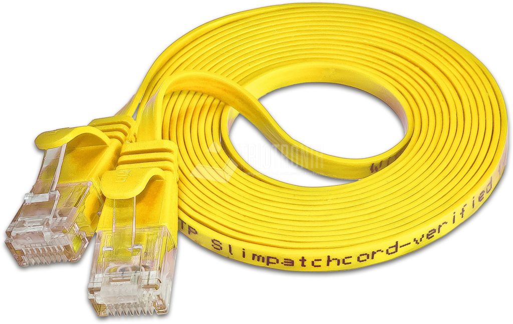 SLIM CAT6 Patchcords FLAT design - UTP unshielded - yellow