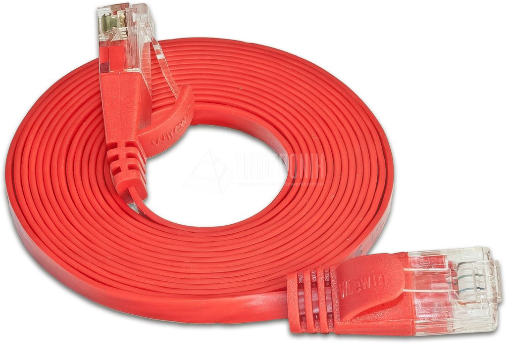 SLIM CAT6 Patchcords FLAT design - UTP unshielded - red