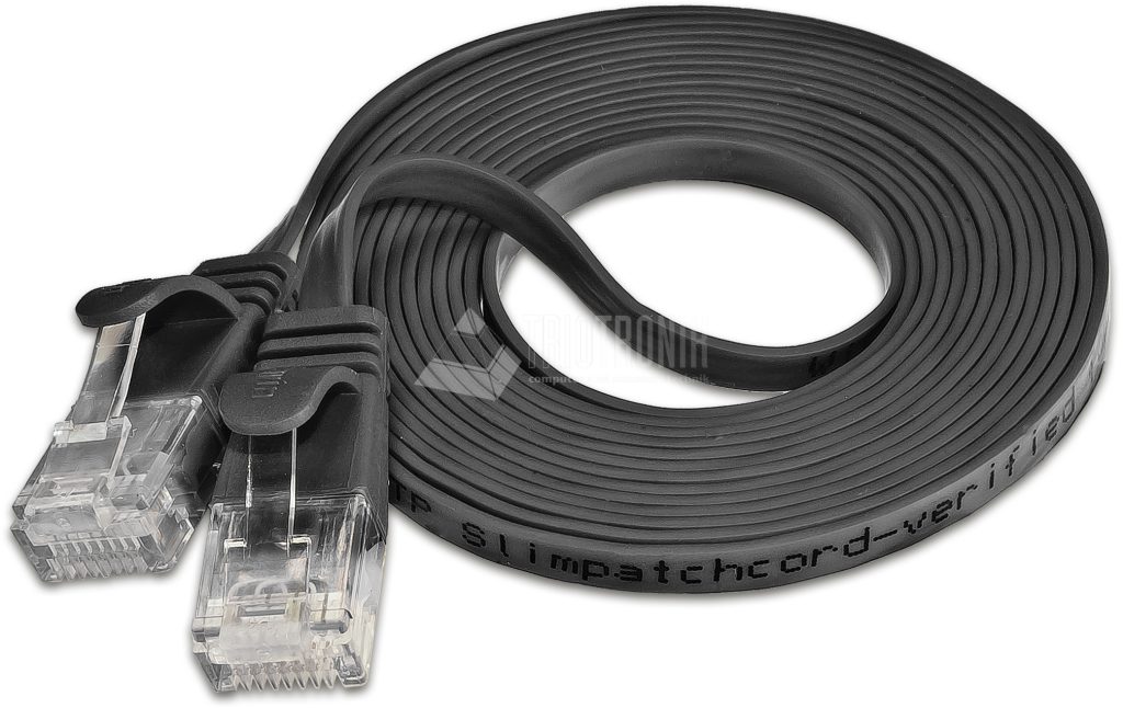 SLIM CAT6 Patchcords FLAT design - UTP unshielded - black