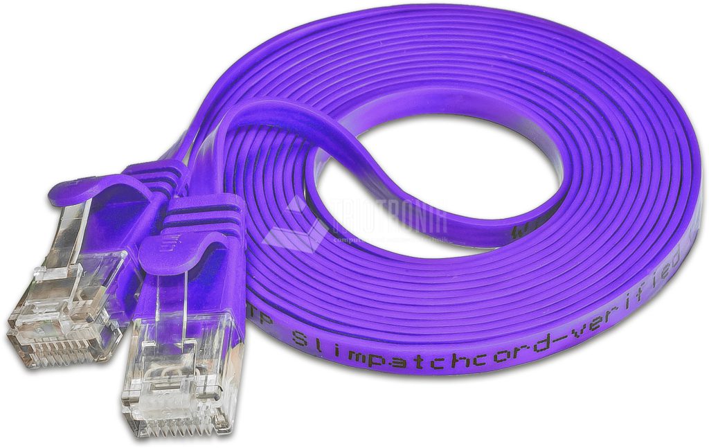 SLIM CAT6 Patchcords FLAT design - UTP unshielded - violet