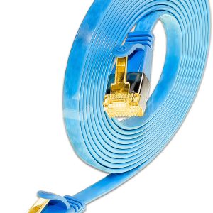 SLIM CAT6A Patchcords FLAT design - U/FTP shielded - blue