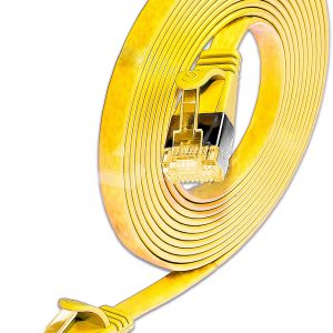 SLIM CAT6A Patchcords FLAT design - U/FTP shielded - yellow