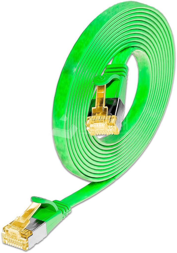 SLIM CAT6A Patchcords FLAT design - U/FTP shielded - green