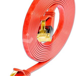 SLIM CAT6A Patchcords FLAT design - U/FTP shielded - red