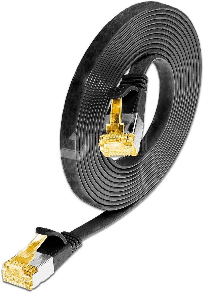 SLIM CAT6A Patchcords FLAT design - U/FTP shielded - black