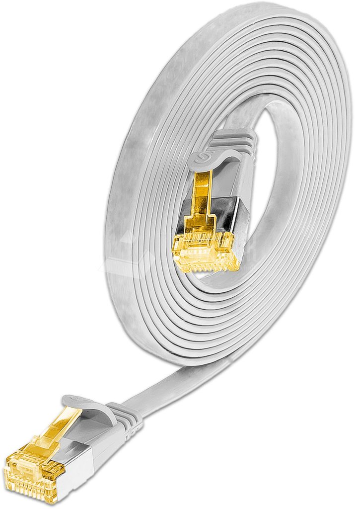 SLIM CAT6A Patchcords FLAT design - U/FTP shielded - white