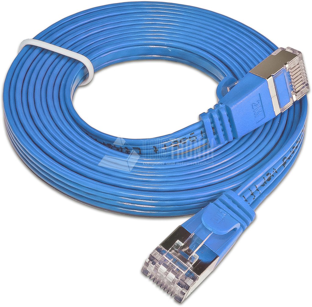 SLIM CAT6 Patchcords FLAT design - U/FTP shielded - blue